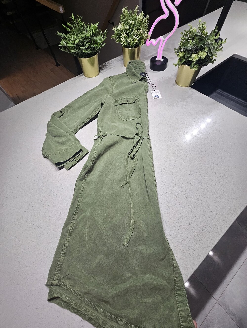 NWT PARASUCO Sublime Robe Redingote Kaki - Picture 7 of 8